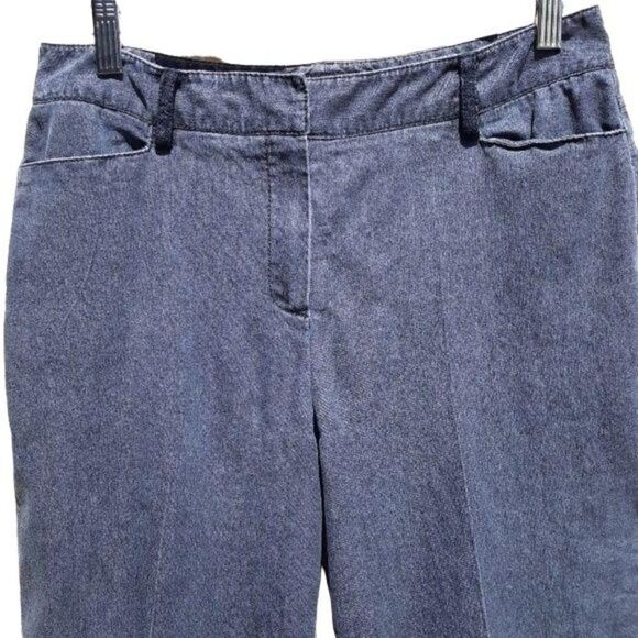 Larry Levine Pants Womens 8 Cropped Mid Rise Carrot Lace Button Details Black - Picture 6 of 8